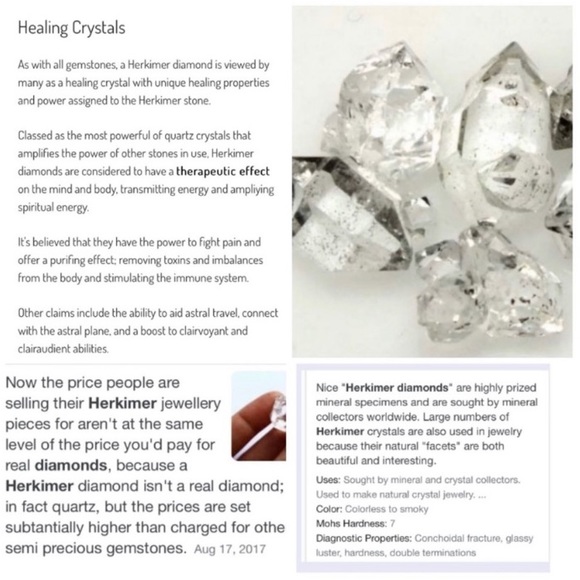 Crystal heart bracelet . Genuine Herkimer Diamonds lava rock cz heart bracelet - Picture 11 of 12